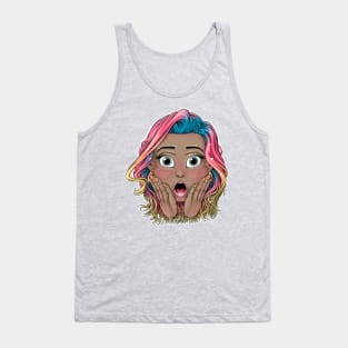 Reva Prisma screaming face emoji Tank Top